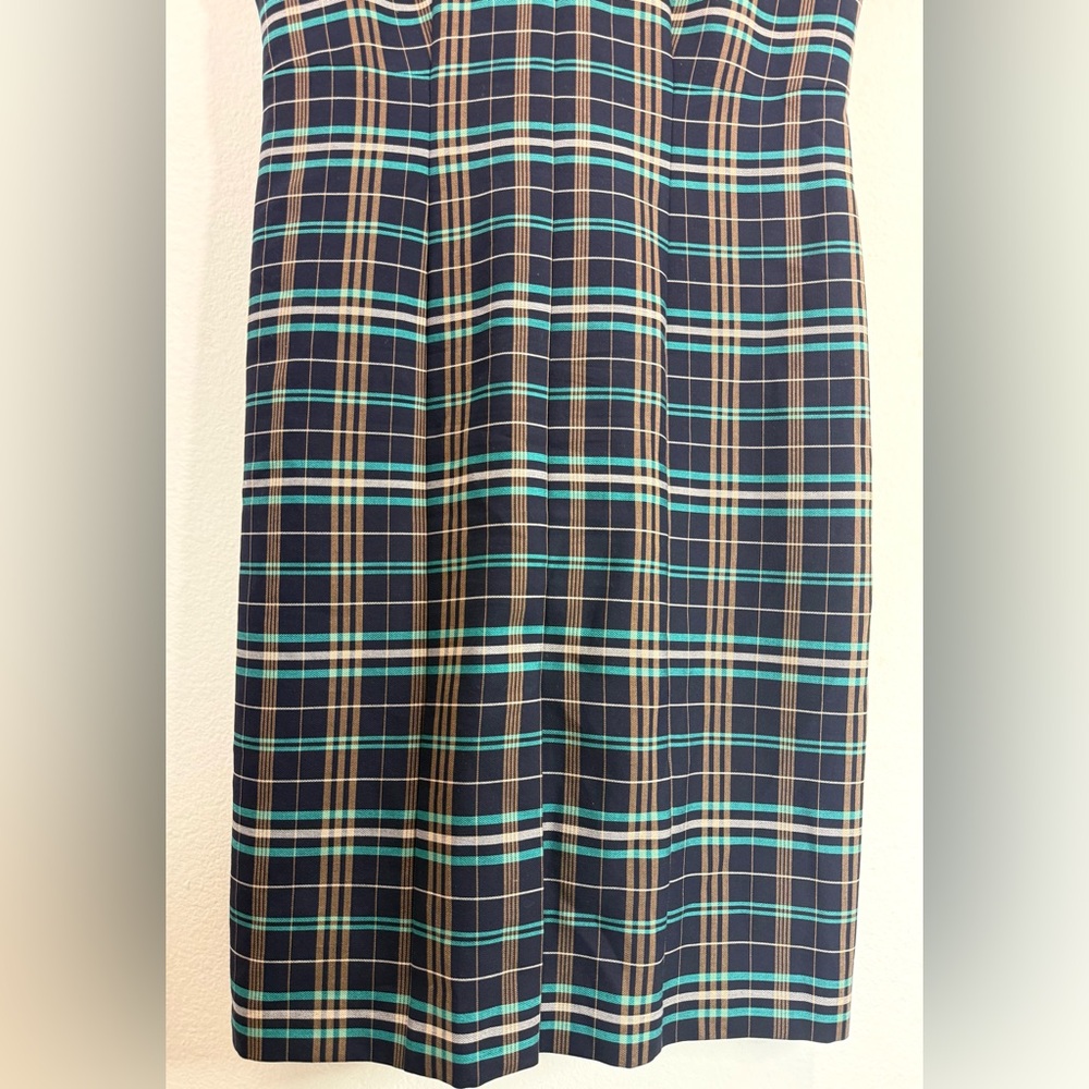 BOSS by Hugo Boss Daela Plaid Stretch Cotton Sheath Dress Size 14 - Picture 7 of 13